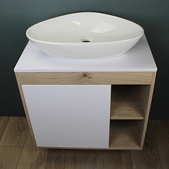 Teymi Тумба с раковиной Nura 80 Ellie 60 подвесная дуб/белый – фотография-3