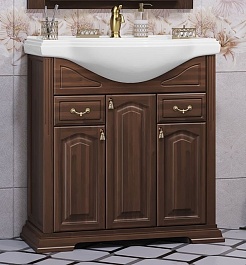 Opadiris Тумба с раковиной Риспекто 80 орех антикварный – фотография-1