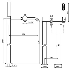 Webert Смеситель для ванны Azeta AZ850401015 – фотография-2