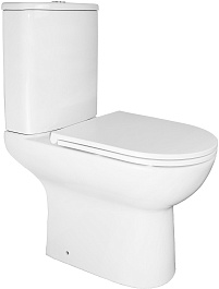 Azario Унитаз-компакт Kano 93590 безободковый с бачком с сиденьем микролифт белый – фотография-1