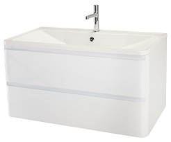 BelBagno Тумба с раковиной Albano 100 подвесная Bianco Lucido – фотография-1