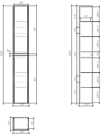 Dreja Шкаф пенал Slim 30 белый/дуб кантри – фотография-9