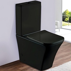 Esbano Унитаз компакт Crisan безободковый черный матовый – фотография-1