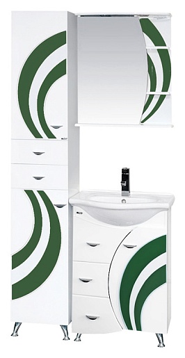 Misty Мебель для ванной Каролина 60 3 ящика R зеленое стекло – картинка-5