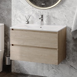 Teymi Тумба под раковину Laina 80 подвесная дуб светлый – фотография-7