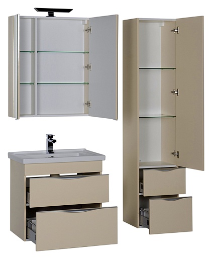 Aquanet Тумба с раковиной "Эвора 70" сливочная – фотография-8