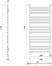 Domoterm Полотенцесушитель электрический Медея П15 500x1200 АБР ER античная бронза – фотография-3