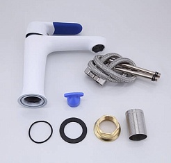 Frap Смеситель для раковины H34 F1034 белый/хром – фотография-2