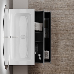 Sancos Тумба с раковиной Folk 100 grey soft раковина Grace 101 CN7013 – фотография-5