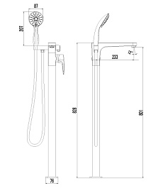 Lemark Смеситель напольный Shift LM4344C для ванны – фотография-2