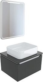 Mixline Мебель для ванной Виктория 60 подвесная графит софт – фотография-1