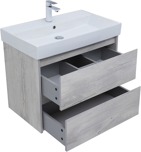 Aquanet Мебель для ванной Nova Lite 75 подвесная дуб белый – картинка-7