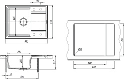 Florentina Мойка кухонная Липси 650 серый шелк – фотография-4