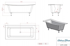 Astra-Form Ванна Нагано 190х90, литой мрамор – фотография-5