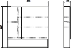 Comforty Зеркальный шкаф Никосия 80 дуб темный – фотография-8