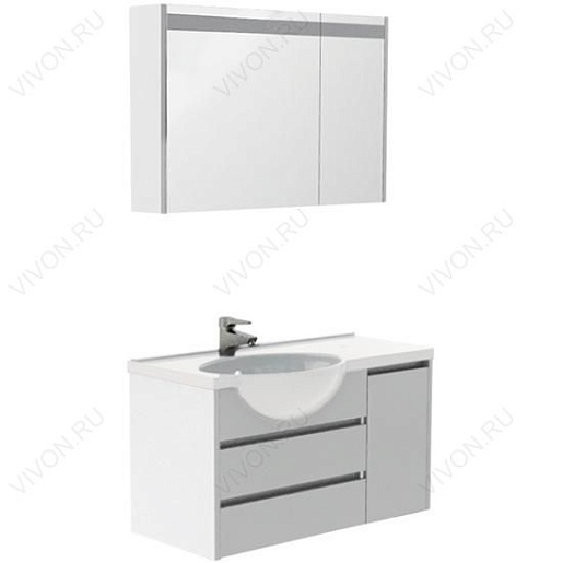 Aquanet Зеркальный шкаф "Лайн 90" L – картинка-3