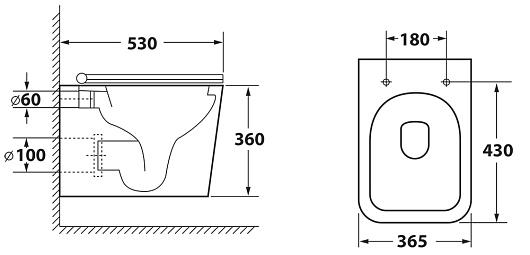 Owl 1975 Унитаз безободковый Vatter Ruta-H Matt Black с сиденьем DP микролифт – фотография-6