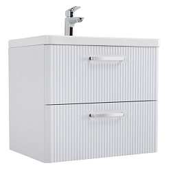 BelBagno Тумба с раковиной Due 50 подвесная Bianco Lucido ручки Хром полированный – фотография-1