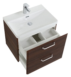 BelBagno Тумба с раковиной Due 60 подвесная Noce ручки Белый – фотография-5