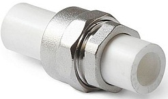 ФД Пласт 2215 Муфта PPR белая разъемная труба/труба 50 (412769) – фотография-1