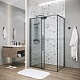 Grossman  Душевой уголок Galaxy 130x90x195 профиль черный матовый стекло шиншилла – картинка-19