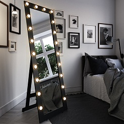 Continent Зеркало гримерное 600x1750 черное – фотография-1