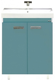 Misty Тумба для умывальника Джулия QVATRO 65 прямая голубая – фотография-1