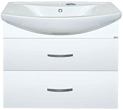 Misty Тумба для умывальника Балтика 80 с 2 ящиками, подвесная – фотография-1