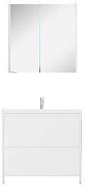 Velvex Мебель для ванной напольная Klaufs 90 белая, 2 ящика – фотография-1