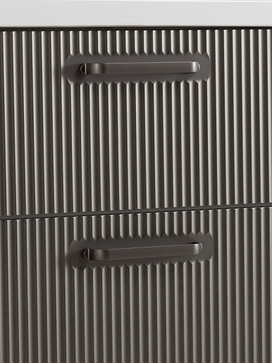 BelBagno Тумба с раковиной Due 60 подвесная Оружейная сталь ручки Матовый тёмный никель – картинка-3