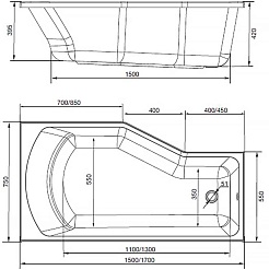 Marka One Акриловая ванна Convey 170x75 L – фотография-4