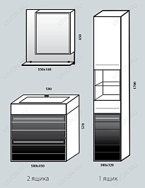  Пенал для ванной "Ginza" черный – фотография-4