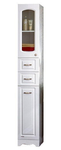 Бриклаер Пенал для ванной Анна 32 с б/к белый – фото-1