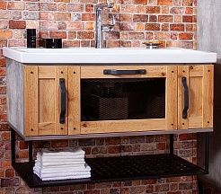 Бриклаер Тумба с раковиной Лофт 100 подвесная – фотография-1