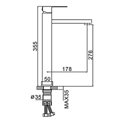 Frap Смеситель для раковины H802-6 F10802-62 черный – фотография-2