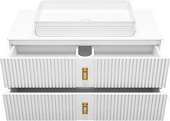 Brevita Тумба с раковиной Sevilla 105 подвесная белая – фотография-4