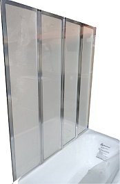 Ceruttispa Шторка на ванну Bouna 7255 профиль хром стекло матовое – фотография-11