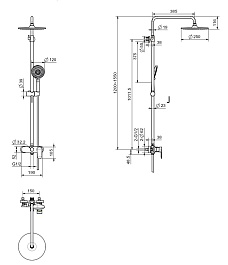 Aquatek Душевая система Ника AQ2860BGM оружейная сталь – фотография-2