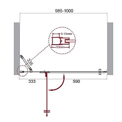 BelBagno Душевая дверь в нишу 100/195 KRAFT-B-12-60/40-C-Cr-L – фотография-10