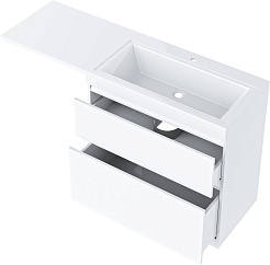 Vivon Тумба под раковину под стиральную машину Donna 150 2 ящика напольная белый глянец – фотография-6