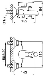 Frap Смеситель для ванны с душем H28 F3028-B хром – фотография-2