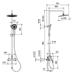 Aquatek Душевая стойка Лугано AQ2740BGM оружейная сталь – фотография-4
