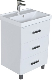 Mixline Мебель для ванной Стив 60 L 3 ящика белая – фотография-5