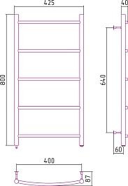 Стилье Полотенцесушитель электрический Формат 40 Л 800х400 – фотография-2