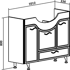 Runo Мебель для ванной Севилья 105 с б/к – фотография-5