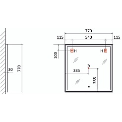 Jorno Зеркало Prima 77 Prim.02.77/W/RL – фотография-3