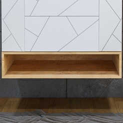 Бриклаер Тумба с раковиной Кристалл 90 с нишей белая/дуб бунратти – фотография-5