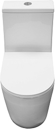 Azario Унитаз-моноблок Velluto AZ-6281 безободковый с бачком с сиденьем микролифт белый – фотография-4