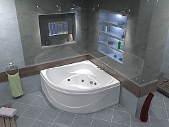 Bas Акриловая ванна Хатива 143x143 гидромассажем – фотография-3