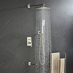 Lemark Душевая система Mista LM6422WG белая/золото – фотография-2